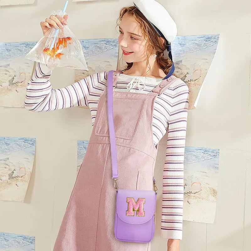 Viverte Crossbody Purse for Teen Girls Small Initial Cell Phone Toddler Purse Leather Triple Compartment Crossbody Bags - Image 2